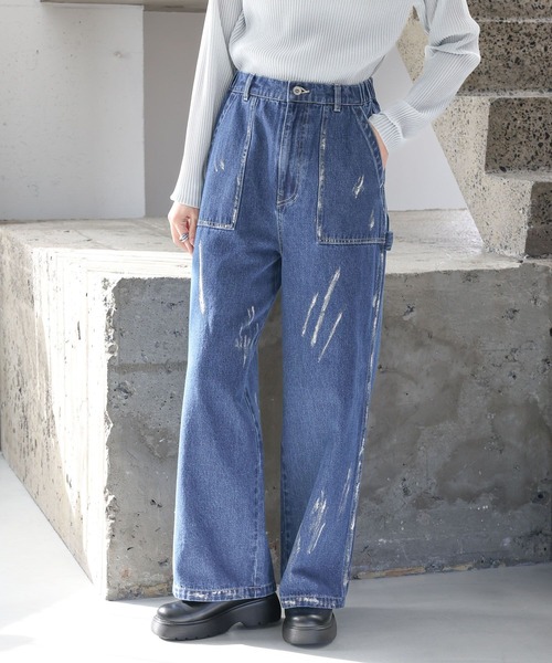 LEPSIM（レプシィム）の「箔ペインターデニムパンツ　987517（デニムパンツ・レディース・インディゴブルー/ライトブルー・FREE）」の7枚目の写真