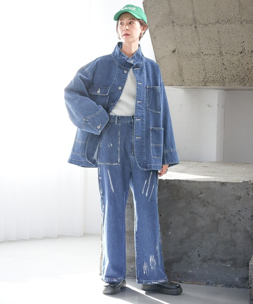 LEPSIM（レプシィム）の「箔ペインターデニムパンツ　987517（デニムパンツ・レディース・インディゴブルー/ライトブルー・FREE）」の17枚目の写真