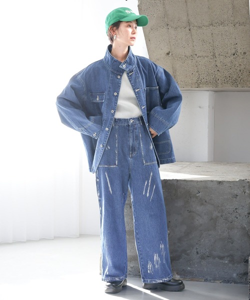 LEPSIM（レプシィム）の「箔ペインターデニムパンツ　987517（デニムパンツ・レディース・インディゴブルー/ライトブルー・FREE）」の20枚目の写真