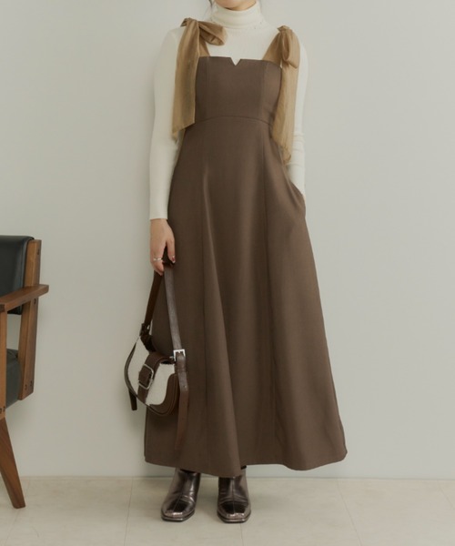 ECREL（エクレール）の「チュールリボンキャミワンピース（ワンピース・レディース・グレー/ブラック/ブラウン・FREE）」の21枚目の写真