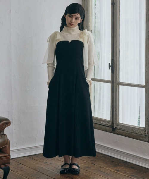 チュールカシュリボンキャミワンピース Fupel ” ◻︎ first collection ◻︎ - Switched tulle ribbon