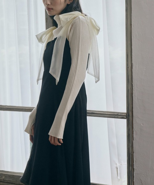 ECREL（エクレール）の「チュールリボンキャミワンピース（ワンピース・レディース・グレー/ブラック/ブラウン・FREE）」の8枚目の写真