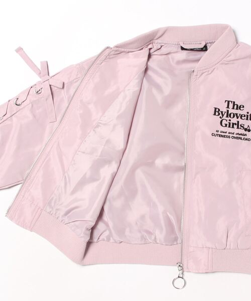 by LOVEiT（バイラビット）の「レースアップブルゾン（MA-1・キッズ・ブラック/カーキ/ラベンダー・130cm/140cm/150cm/160cm/120cm）」の15枚目の写真