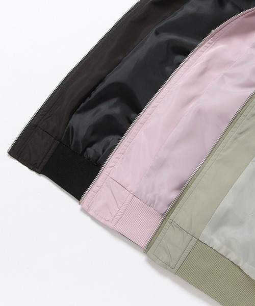 by LOVEiT（バイラビット）の「レースアップブルゾン（MA-1・キッズ・ブラック/カーキ/ラベンダー・130cm/140cm/150cm/160cm/120cm）」の5枚目の写真