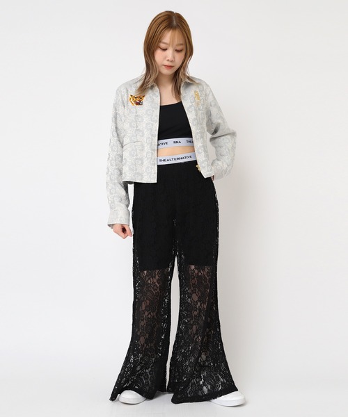 RNA(アールエヌエー)の「R4194 ペイズリーレースフレアパンツ(その他パンツ・レディース・ブラック/ライム/ホワイト・MEDIUM)」の12枚目の写真