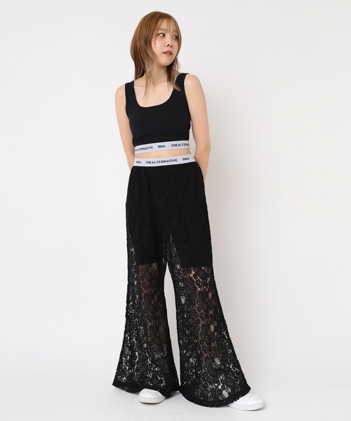 RNA(アールエヌエー)の「R4194 ペイズリーレースフレアパンツ(その他パンツ・レディース・ブラック/ライム/ホワイト・MEDIUM)」の13枚目の写真