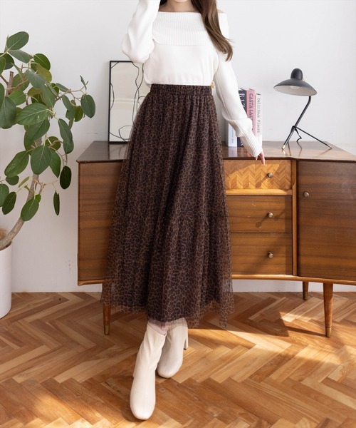 clear（クリア）の「≪再入荷≫オフショル長袖ニットトップス［フェミニン 着回し抜群 スタイルアップ］（ニット/セーター・レディース・ブラック/オフホワイト/ブラック×ホワイト・F）」の9枚目の写真