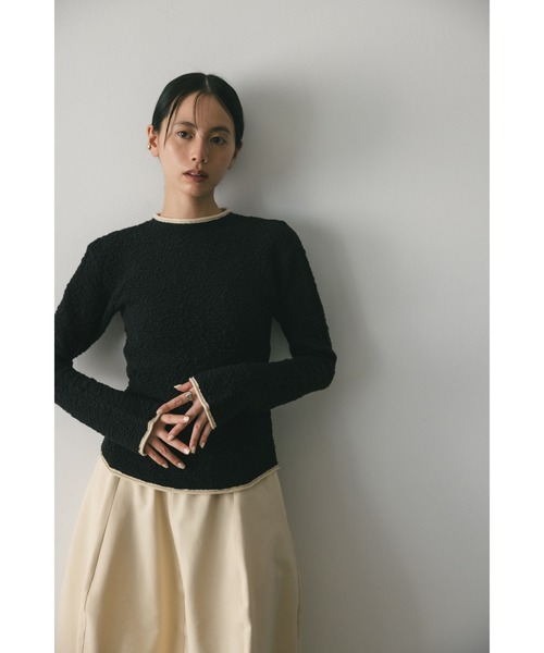 STYLEMIXER(スタイルミキサー)の「スウェルジャガードニット(ニット/セーター・レディース・ブラック/アイボリー/グリーン・FREE)」の13枚目の写真