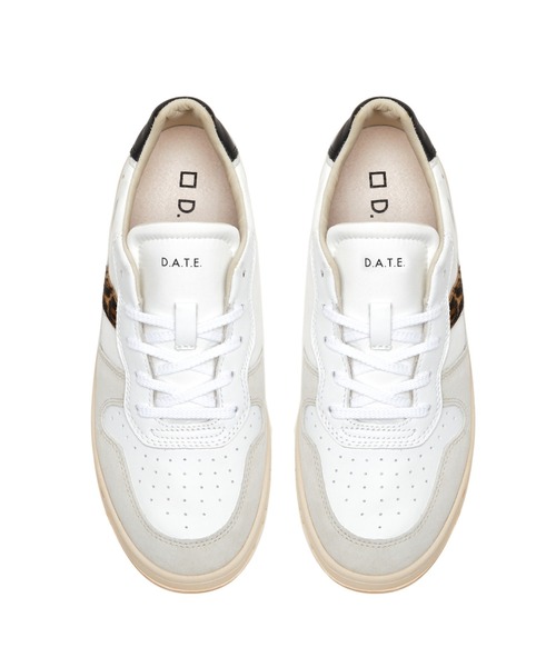 D.A.T.E.（デイト）の「D.A.T.E.（デイト）COURT/ナイロンレオパード/W401-C2-NY-WD（スニーカー・レディース・ホワイト・38/39/36/37）」の2枚目の写真