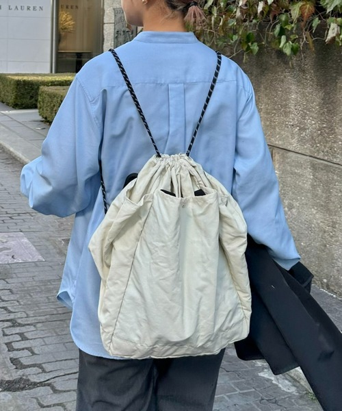 CIAOPANIC TYPY(チャオパニックティピー)の「2WAYナイロンナップサック(バックパック/リュック・メンズ・ブラック/グレー/アイボリー/カーキ・ONE SIZE)」の2枚目の写真