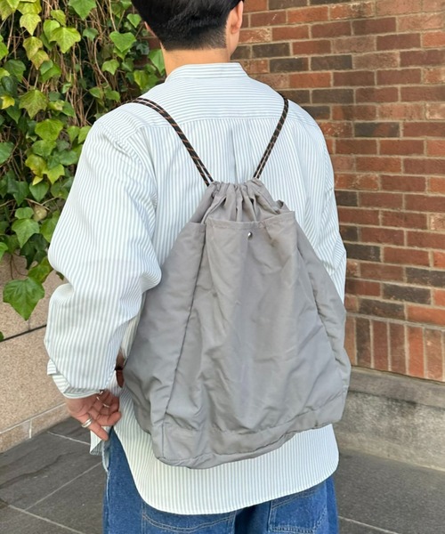 CIAOPANIC TYPY(チャオパニックティピー)の「2WAYナイロンナップサック(バックパック/リュック・メンズ・ブラック/グレー/アイボリー/カーキ・ONE SIZE)」の12枚目の写真