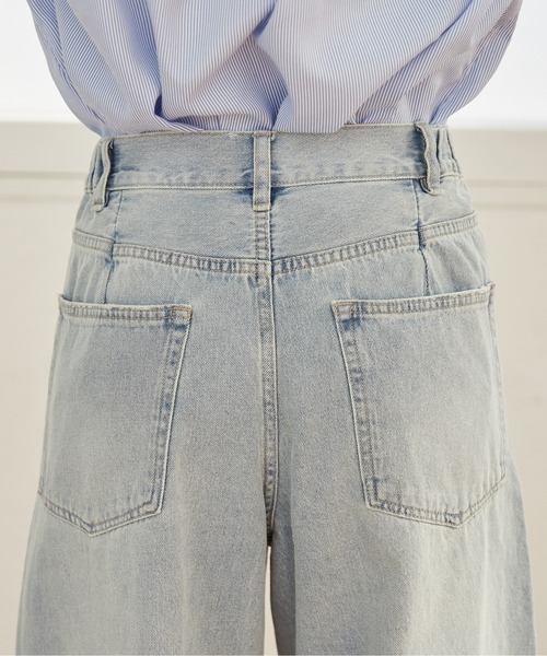 ANGIE（アンジー）の「カーブパンツ（デニムパンツ・レディース・ブルー/ホワイト/ネイビー・FREE）」の22枚目の写真