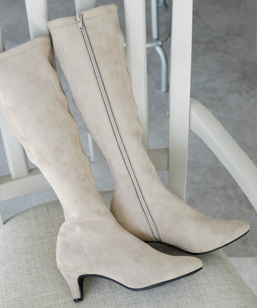 chocolates（チョコラテス）の「ストレッチ ロングブーツ【日本製】（ブーツ・レディース・ブラック/ブラック系その他/ベージュ系その他・S/M/L/LL）」の3枚目の写真