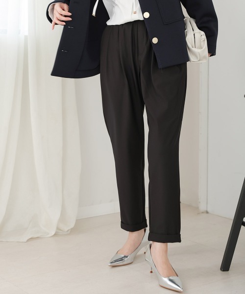 Bou Jeloud（ブージュルード）の「【新定番きれいMEパンツ】【36-40サイズ展開】トラックテーパードパンツ（その他パンツ・レディース・ブラック/グレイッシュベージュ/パープル/ライム・40/38/36）」の2枚目の写真