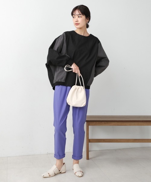 Bou Jeloud（ブージュルード）の「【新定番きれいMEパンツ】【36-40サイズ展開】トラックテーパードパンツ（その他パンツ・レディース・ブラック/グレイッシュベージュ/パープル/ライム・40/38/36）」の12枚目の写真