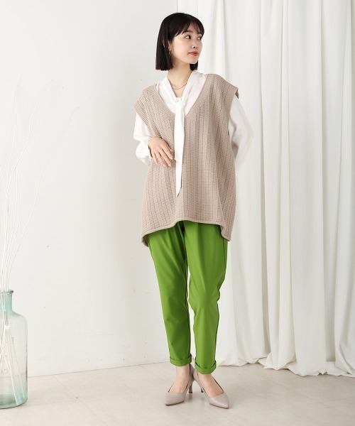 Bou Jeloud（ブージュルード）の「【新定番きれいMEパンツ】【36-40サイズ展開】トラックテーパードパンツ（その他パンツ・レディース・ブラック/グレイッシュベージュ/パープル/ライム・40/38/36）」の7枚目の写真