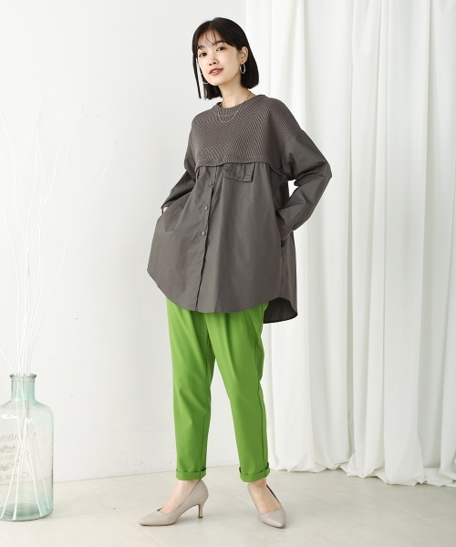 Bou Jeloud（ブージュルード）の「【新定番きれいMEパンツ】【36-40サイズ展開】トラックテーパードパンツ（その他パンツ・レディース・ブラック/グレイッシュベージュ/パープル/ライム・40/38/36）」の9枚目の写真