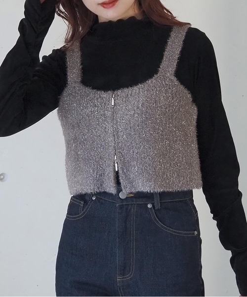 tiptop（ティップトップ）の「アソートダブルZIPビスチェ（ベスト・レディース・アイボリー/ブラック/チャコールグレー/ホワイト系その他/グレー系その他/ブラック系その他/グレー系その他2/ホワイト系その他2・FREE）」の7枚目の写真