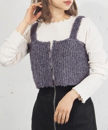 tiptop | リボンヤーンダブルZIPビスチェ(ベスト)