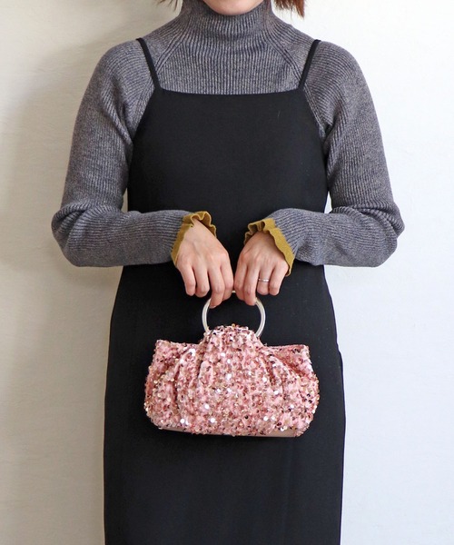 MIAN （ミアン）の「バルーン2wayスパンコールバッグ（ハンドバッグ・レディース・ネイビー/ピンク/シルバー・FREE）」の2枚目の写真