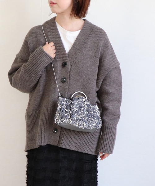 MIAN （ミアン）の「バルーン2wayスパンコールバッグ（ハンドバッグ・レディース・ネイビー/ピンク/シルバー・FREE）」の3枚目の写真