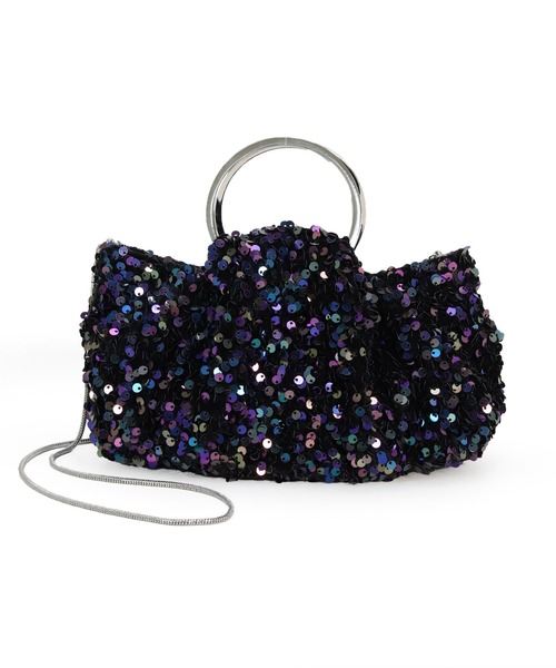 MIAN （ミアン）の「バルーン2wayスパンコールバッグ（ハンドバッグ・レディース・ネイビー/ピンク/シルバー・FREE）」の7枚目の写真