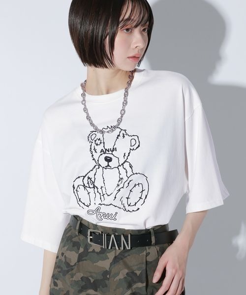 Anui(アニュイ)の「【UNISEX/2サイズ展開】GRMベアーTシャツ【WEB限定アイテム】(Tシャツ/カットソー・レディース・オートミール/オフホワイト/ブラック/チャコールグレー/ホワイト/ネイビー・MEDIUM/LARGE)」の13枚目の写真