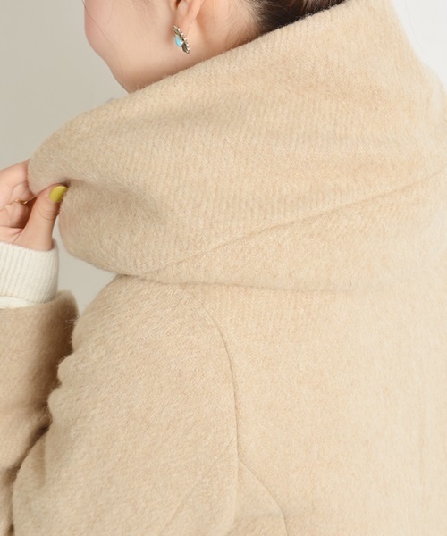 Khaju（カージュ）の「Khaju: フードフレアコート□（その他アウター・レディース・ベージュ/ネイビー・ONE SIZE）」の6枚目の写真