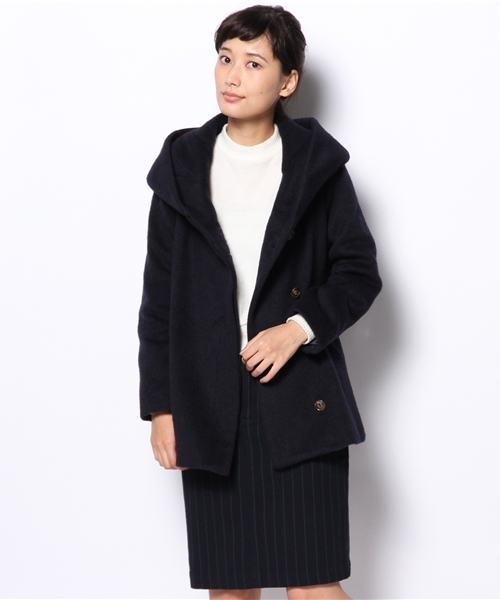 Khaju（カージュ）の「Khaju: フードフレアコート□（その他アウター・レディース・ベージュ/ネイビー・ONE SIZE）」の13枚目の写真