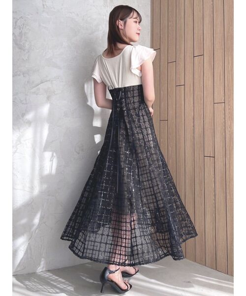 dazzlin（ダズリン）の「スパンコールチェックコルセットワンピース