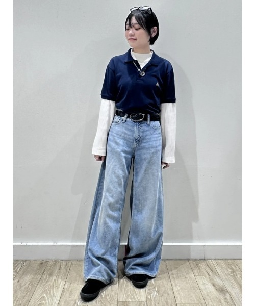 GAP(ギャップ)の「ミッドライズ ウルトラソフト バギーデニム(デニムパンツ・レディース・ライトインディゴブルー・28/27/26/25/24/23/30/29)」の15枚目の写真