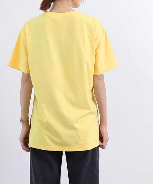 Miniministore（ミニミニストア）の「英字ロゴプリント半袖Tシャツスリット入り（Tシャツ/カットソー・レディース・ホワイト/イエロー/ライトブルー/ミント・L/M/XL）」の17枚目の写真