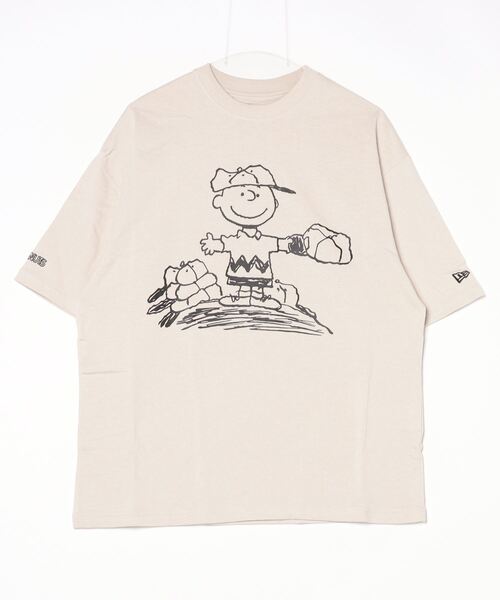 NEW ERA(ニューエラ)の「ニューエラ SS OS CT TEE PEANUTS STO(Tシャツ/カットソー・メンズ・ベージュ・LL/3L/M/L)」の1枚目の写真