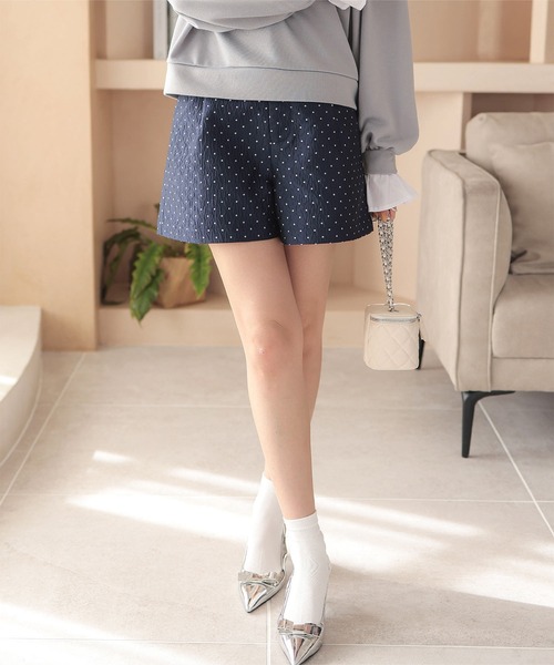 KOBE LETTUCE（コウベレタス）の「ドット刺繍ハイウエストショートパンツ（その他パンツ・レディース・グレー/ブラック/ネイビー・M）」の8枚目の写真