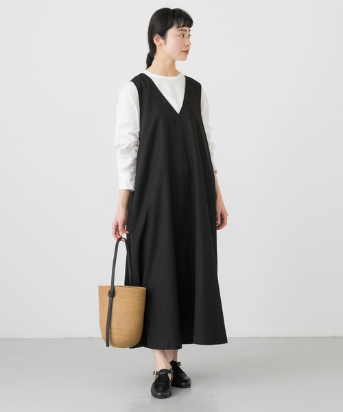 美品人気★かぐれ ロングワンピース リヨセル Aライン フレア ウォッシャブル 美品人気☆かぐれ ロングワンピース リヨセル Aライン フレア