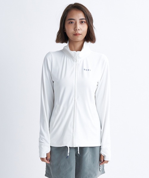 ROXY（ロキシー）の「AURORA STAND/ロキシー長袖ジップアップラッシュガード(水着）（ラッシュガード・レディース・ネイビー/ホワイト/ピンク/オフホワイト/カーキ/ブラック・SMALL/MEDIUM/LARGE）」の9枚目の写真