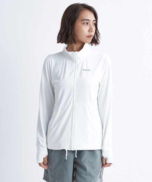 ROXY（ロキシー）の「AURORA STAND/ロキシー長袖ジップアップラッシュガード(水着）（ラッシュガード・レディース・ネイビー/ホワイト/ピンク/オフホワイト/カーキ/ブラック・SMALL/MEDIUM/LARGE）」の10枚目の写真