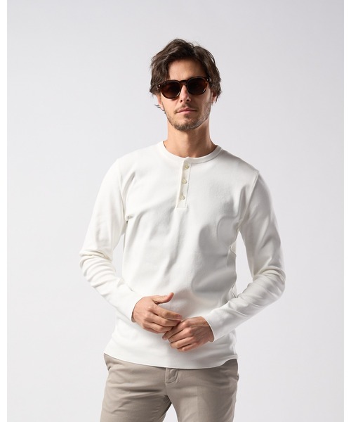 wjk(ダヴルジェイケイ)の「ct surf henley L/S(Tシャツ/カットソー・メンズ・ホワイト/ネイビー/サンドベージュ/ブラック/ダークグレー/レッド・SMALL/MEDIUM/LARGE/X-LARGE)」の18枚目の写真