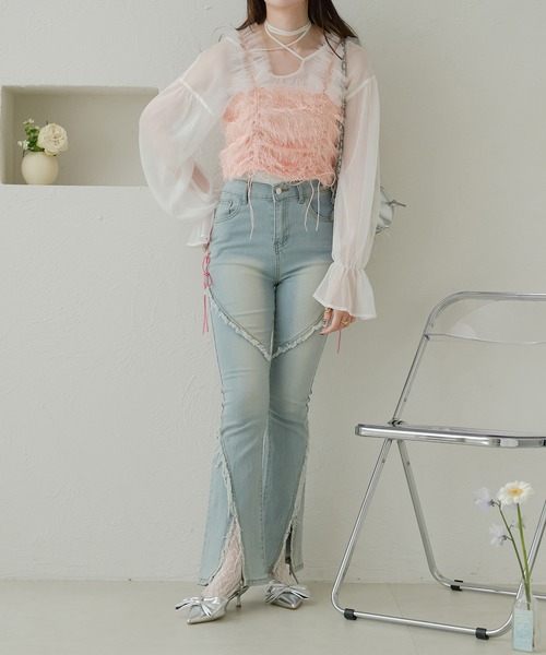 Ambre Neige（アンブルネージュ）の「drawstring tulle bustier