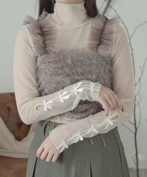 Ambre Neige（アンブルネージュ）の「drawstring tulle bustier