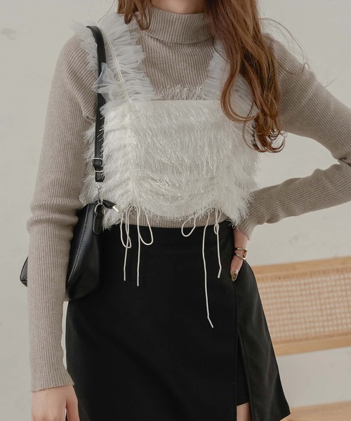 Ambre Neige(アンブルネージュ)の「drawstring tulle bustier / ドロストチュールビスチェ(その他トップス・レディース・ライトグレー/ベビーピンク/オフホワイト/グレー・FREE)」の14枚目の写真