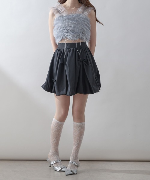 ⭐︎タグ付き新品⭐︎正規品⭐︎ポローラ　クロスチュールビスチェ Ambre Neige（アンブルネージュ）の「drawstring tulle bustier