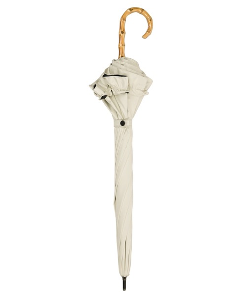 macocca(マコッカ)の「完全遮光 遮光率100% UVカット率100% 晴雨兼用 ショート傘 フリル 50cm(長傘・レディース・グレイッシュベージュ/モカ/オフホワイト/ブラック・FREE)」の7枚目の写真
