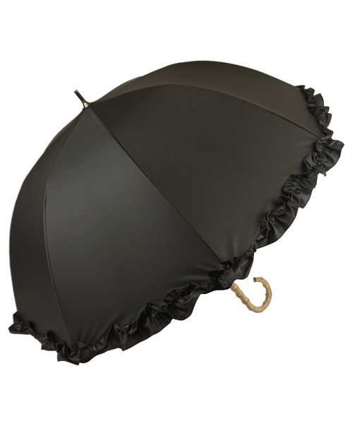 macocca(マコッカ)の「完全遮光 遮光率100% UVカット率100% 晴雨兼用 ショート傘 フリル 50cm(長傘・レディース・グレイッシュベージュ/モカ/オフホワイト/ブラック・FREE)」の12枚目の写真