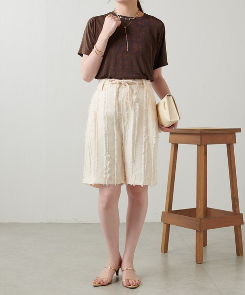 GHOSPELL（ゴスペル）の「GHOSPELL/フリンジショートパンツ/セットアップ可（その他パンツ・レディース・アイボリー・SMALL）」の7枚目の写真