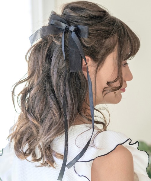 Catherine Cottage（キャサリンコテージ）の「【ZOZO限定】ロングリボンUピン2本セット（ヘアピン・レディース・ホワイト/ピンク/レッド/イエロー/ブラック/ライラック/サックスブルー/グリーン・FREE）」の18枚目の写真