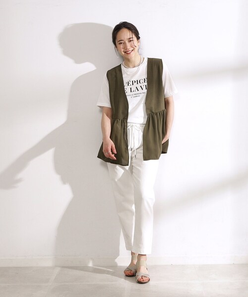 DRESKIP（ドレスキップ）の「◆【2点セット】大人のフェミニンカジュアルに　ペプラムジレ＋ロゴTシャツ（その他トップス・レディース・ブルー/カーキ/ブラック・04/03/02）」の15枚目の写真