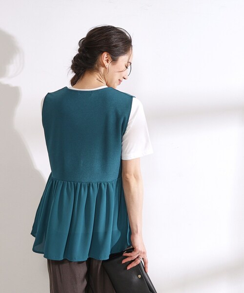 DRESKIP（ドレスキップ）の「◆【2点セット】大人のフェミニンカジュアルに　ペプラムジレ＋ロゴTシャツ（その他トップス・レディース・ブルー/カーキ/ブラック・04/03/02）」の21枚目の写真