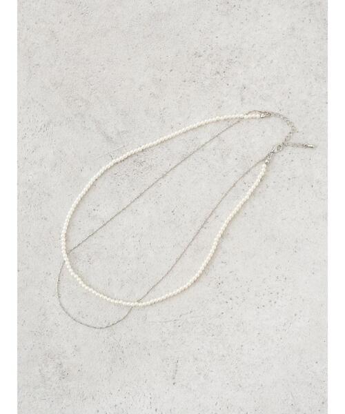 earth music&ecology（アースミュージックアンドエコロジー）の「パールチェーン2連ネックレス（ネックレス・レディース・シルバー/ゴールド・FREE）」の6枚目の写真