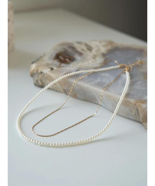 earth music&ecology（アースミュージックアンドエコロジー）の「パールチェーン2連ネックレス（ネックレス・レディース・シルバー/ゴールド・FREE）」の8枚目の写真